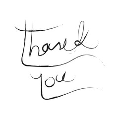 Thank you greeting ink brush vector calligraphy. Thank you in Hand drawn or handwritten calligraphy Inscription sign water color appreciation card. Modern brush calligraphy, gratitude word