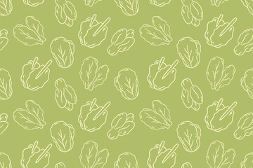 Seamless pattern of various vegetables for use as illustration print or any type of background