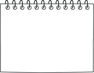 シンプルな空白スケッチブックリングノートのイラストベクター