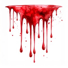 Red Dripping Paint Watercolor Abstract Background