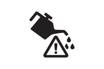Oil Leak Warning silhouette vector with white background
