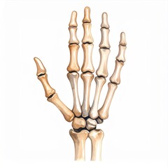 Watercolor Painting of Human Hand Bones Anatomy