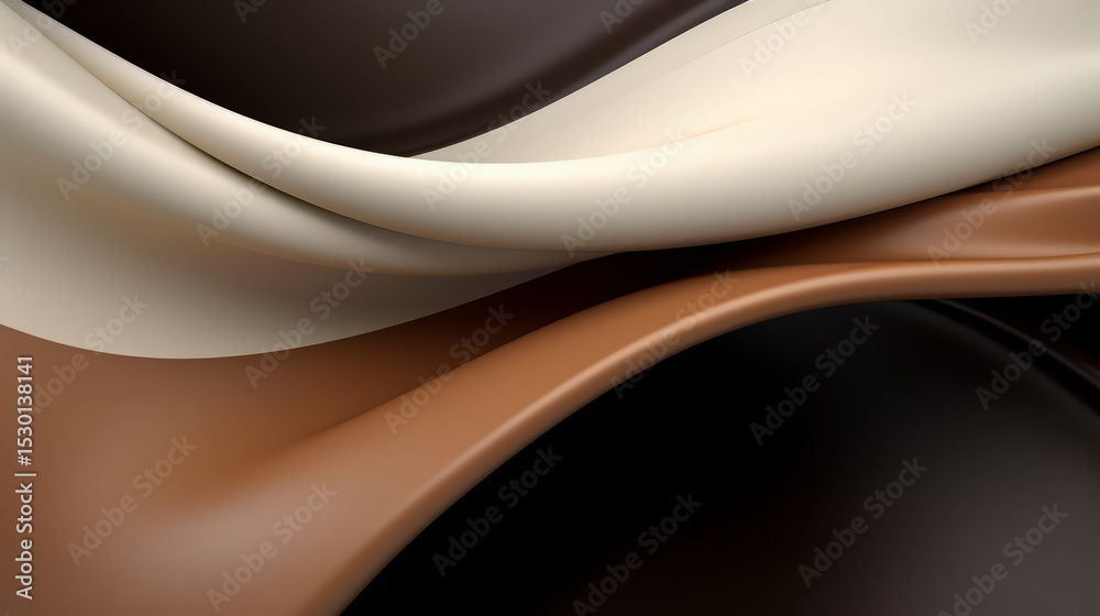 Poster piece of fabric with a brown and white stripe is shown. the fabric is flowing and he is made of choc
