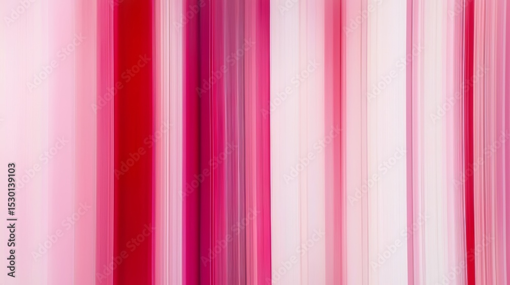 Poster pink and white striped background with red lines. the pink and white stripes are very thin and the r