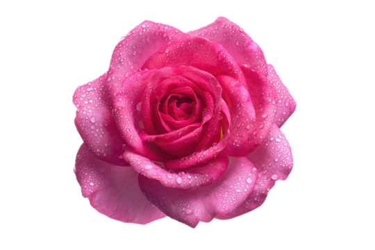 Detailed petal texture of pink rose, studio shot, no background