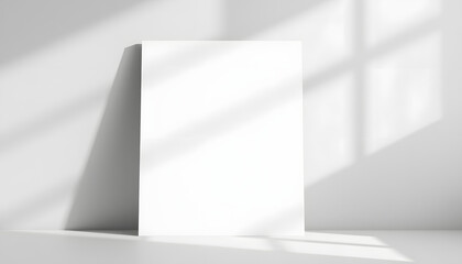 Clean minimalist paper mockup featuring blank poster, flyers, and letterhead on a sleek grey backdrop with subtle shadows and modern geometric light accents for design showcases, marketing, and prof