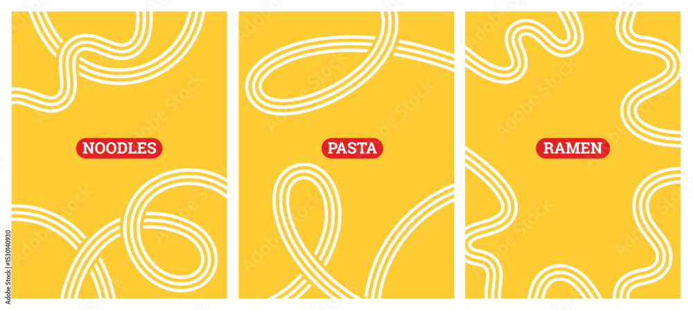 Poster abstract pasta line pattern. food background with yellow waves. abstract illustration of italian pas