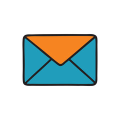 Email Envelope Illustration: A bright and modern graphic illustration of an email envelope icon, symbolizing digital communication and correspondence.