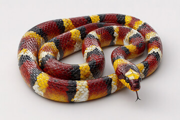 Naklejka premium A photorealistic coral snake from the Americas with red