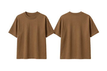 Khaki T-Shirt Isolated on White Background Apparel Mockup