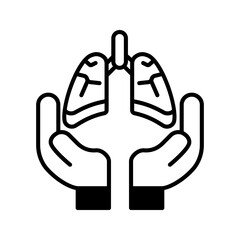 Organ donation linear icon. Living, deceased body parts offer. Tissues transplantation. vector illustration on white background
