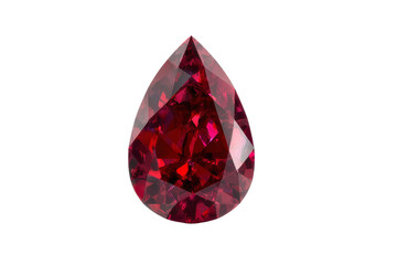 A red diamond shaped gemstone