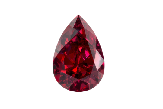 A red diamond shaped gemstone