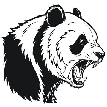 Angry panda head graphic