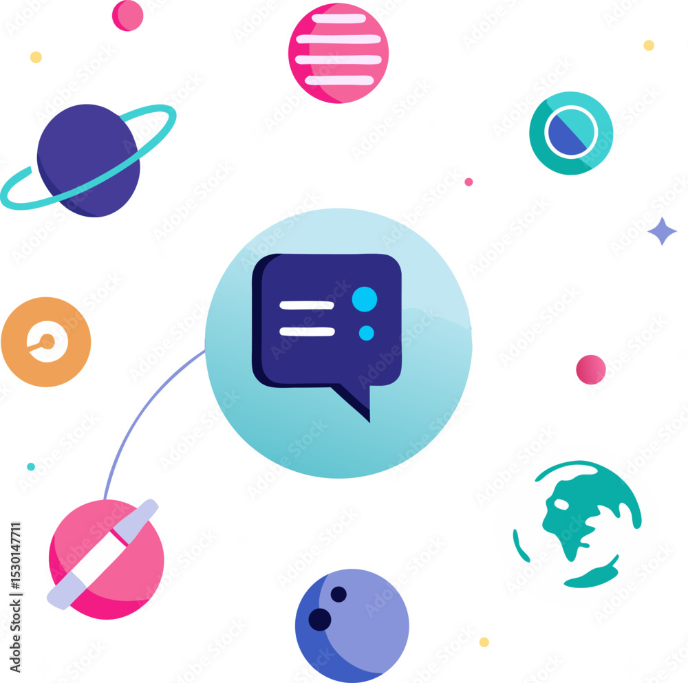 Fototapete a set of vector icons for web design and communication with various symbols and buttons