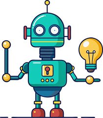 Naklejka premium Funny retro robot toy with a blank sign, a cute 3D cartoon android character