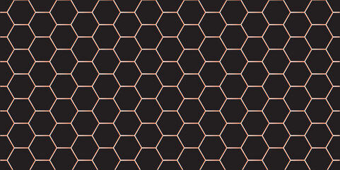 Seamless hexagon honeycomb pattern with geometric textured design