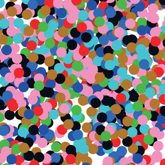 A festive rainbow texture in the form of a dense cluster of circles.