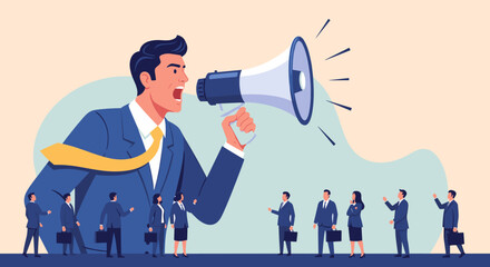 Fototapeta premium Excellent speaker who listens carefully, understands all opinions, suggestions, and feedback, and communicates thoughtfully and effectively.