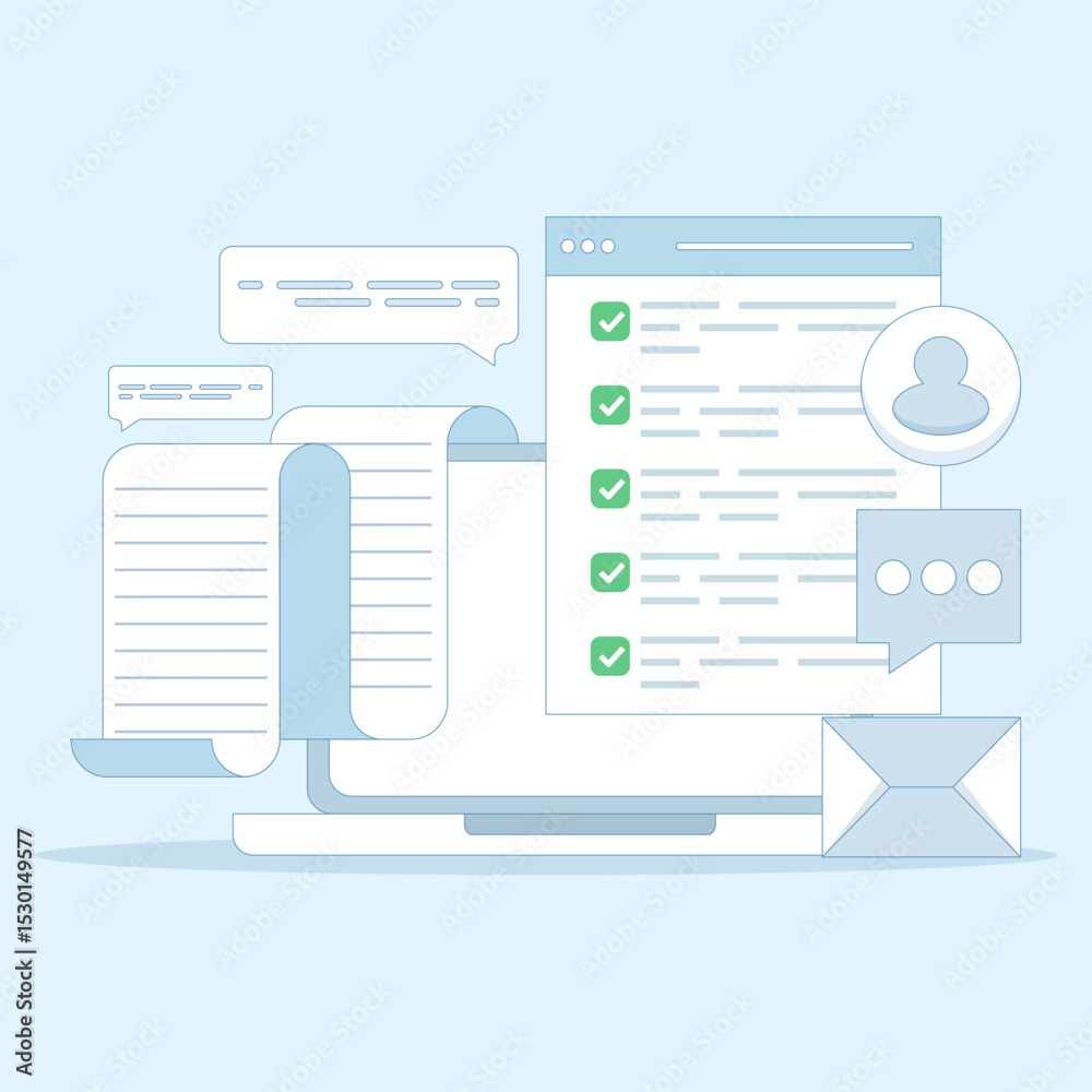 Poster online checklist concept, checkbox with check mark. checklist, to-do list to manage multiple tasks, 