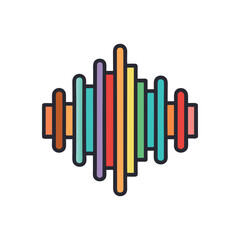 Flat Vector Icon of Audio Waveform Sound Visualization