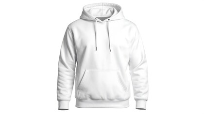 White hooded sweatshirt on white background.