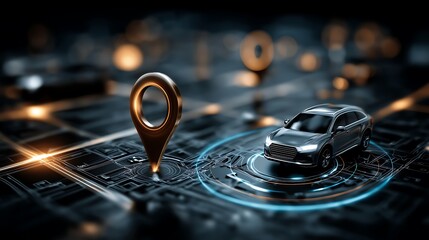 GPS tracking pulsing signal. A vehicle transmitting gps signal. Searching car location