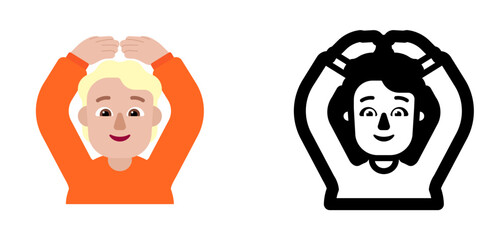 Person Raising Hand Orange Shirt Light Emoji