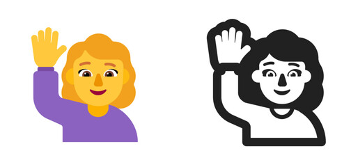 Person Purple Waving Yellow Hair Emoji