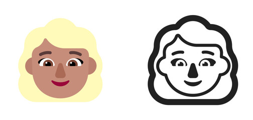 Medium Dark Blonde Face Emoji