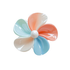 Fototapeta premium Floral Fantasy: A close-up shot of a stunning, multi-colored flower, its delicate petals arranged in a perfect spiral, capturing the essence of springtime and natural beauty.