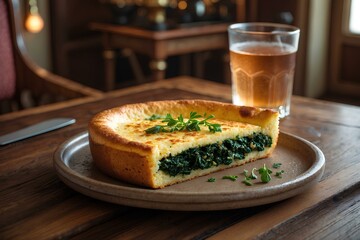 Pispili me Spinaq: Savor the Authentic Taste of Albanian Spinach Pie – A Deliciously Seasoned Dish with Nutritious Spinach, Melted Cheese, and a Crispy, Golden Finish