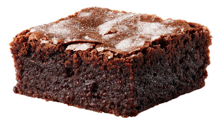 Delicious chocolate brownie with a rich, fudgy texture. transparent background