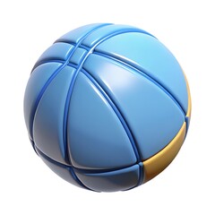 Fototapeta premium Stylized blue basketball isolated on white background