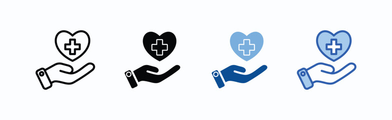 Health icon sheet multiple style collection isolated vector