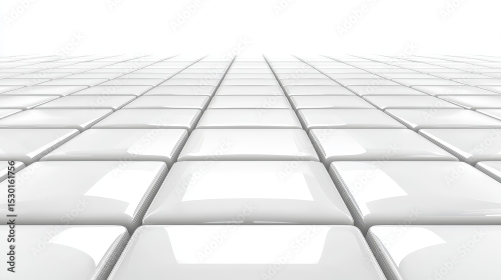 Poster white tile floor with a white background. the tiles are square and white. the floor is empty and has