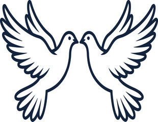 Obraz premium Elegant pair of doves design peace symbol bird graphic illustration perfect for wedding invitations cards prints
