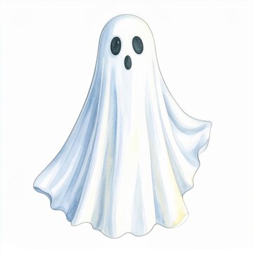 white ghost floating halloween clip art preview