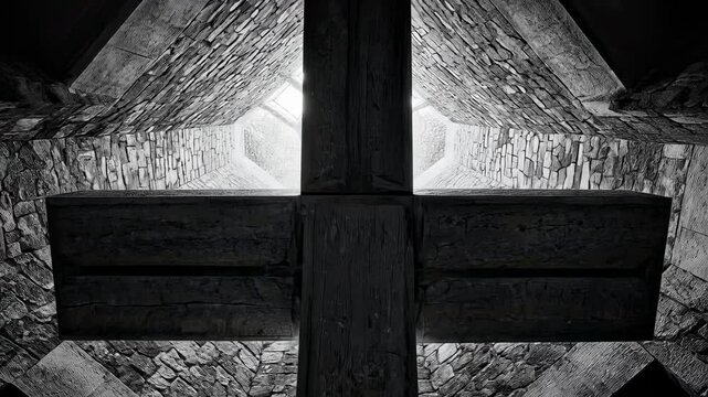 The cross is positioned perfectly in the center of the image, creating a sense of balance and symmetry.
