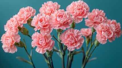 Close-up of a bouquet of pink carnations