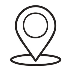 Location Pin Icon Outline &ndash; GPS Marker Vector on White Background