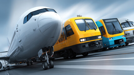 Intermodal transportation blends flights, trains, and buses, creating seamless travel by combining multiple transport modes in one journey.
