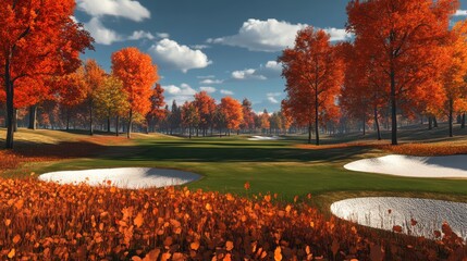 Autumn Golf on the Beautiful Mountain Course in North Carolina