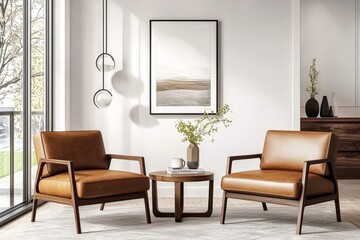 Artwork frame mock-up displayed in a contemporary living space.