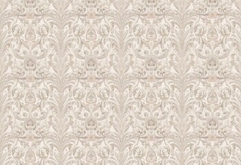 Intricate white damask wallpaper with embossed floral pattern, damask, home decor