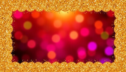 Luxurious gold glitter frame, sparkling festive texture ,  glamour,  decoration