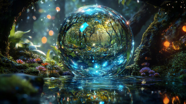 In the droplet&rsquo;s clear reflection, the entire vibrant ecosystem mirrors back, reminding us of our deep, inseparable connection to pure, life-giving water and nature