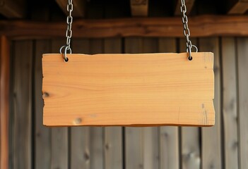 Rustic wooden signboard hangs from a chain, isolated,  old,  aged