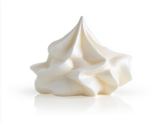 Obraz premium Soft meringue on white background with reflections, light colors