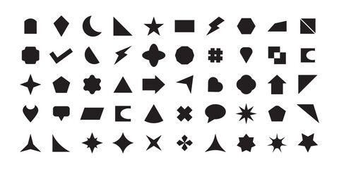 Abstract and vector basic shapes collection. Vector basic shape collection for your design. Vector basic shape collection for your design. Vector isolated on white  background.